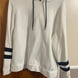 Nautica White Men's Sweater with Black Stripes